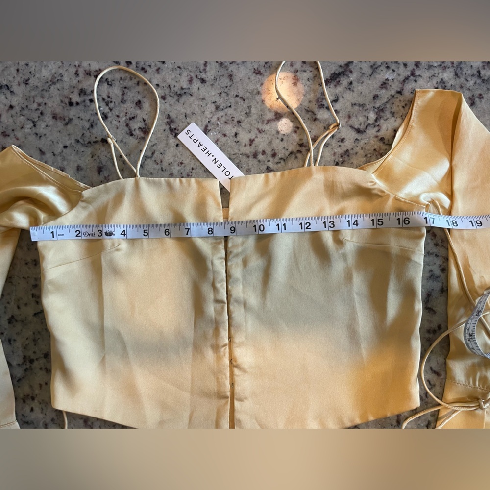 NWT Yellow Off-Shoulder Women's corset Top size M - Picture 6 of 7